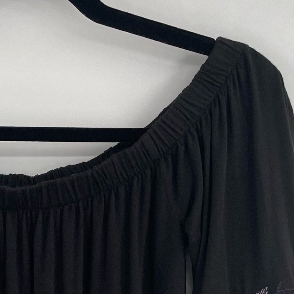 AEO Black Knit Off the Shoulder Top - Picture 8 of 12